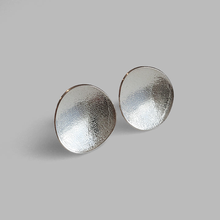 handmade organic round silver posts