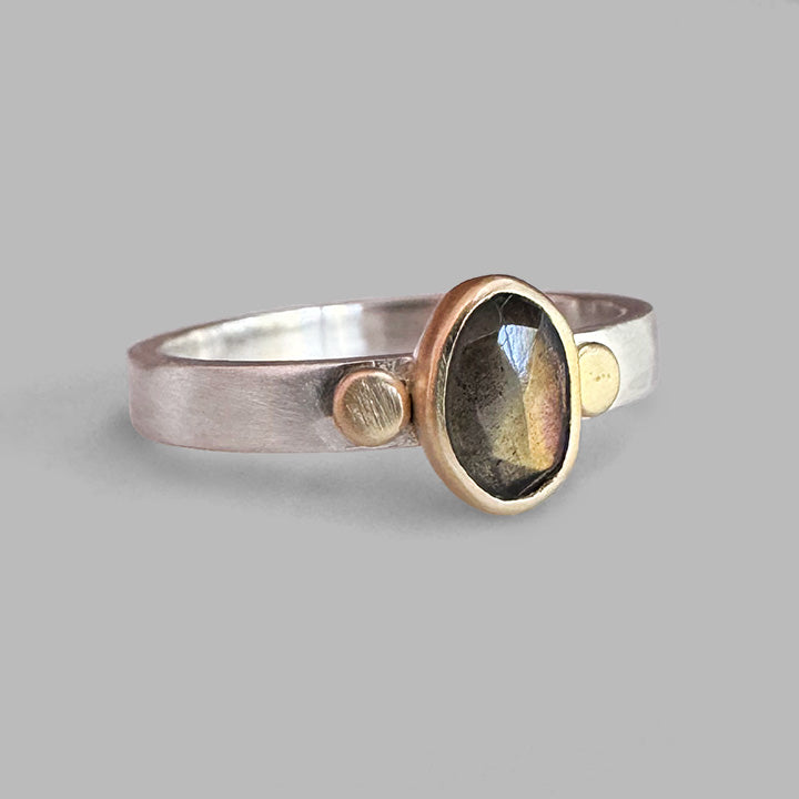 Pink Labradorite Aura Ring