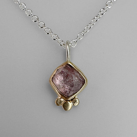 Pink Tourmaline Aura Necklace