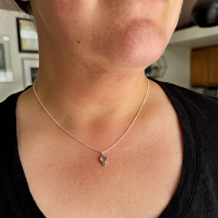 Pink Tourmaline Aura Necklace