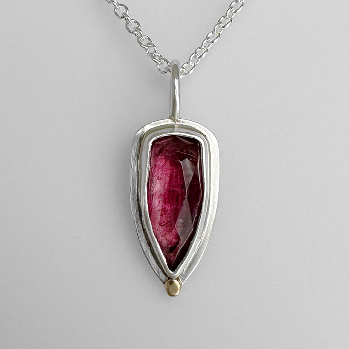 Pink Tourmaline Aura Necklace
