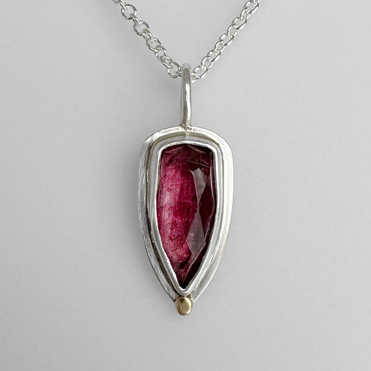 Pink Tourmaline Aura Necklace