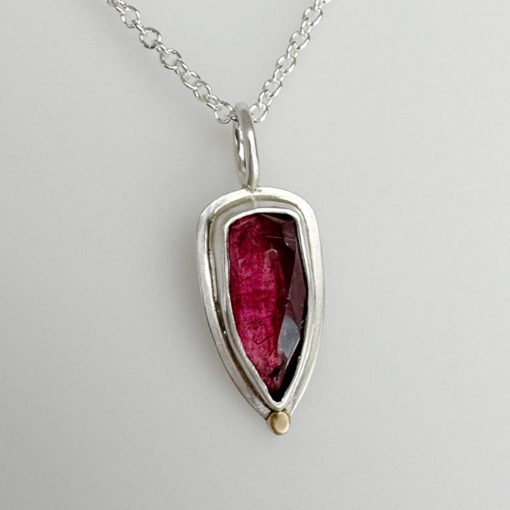 Pink Tourmaline Aura Necklace