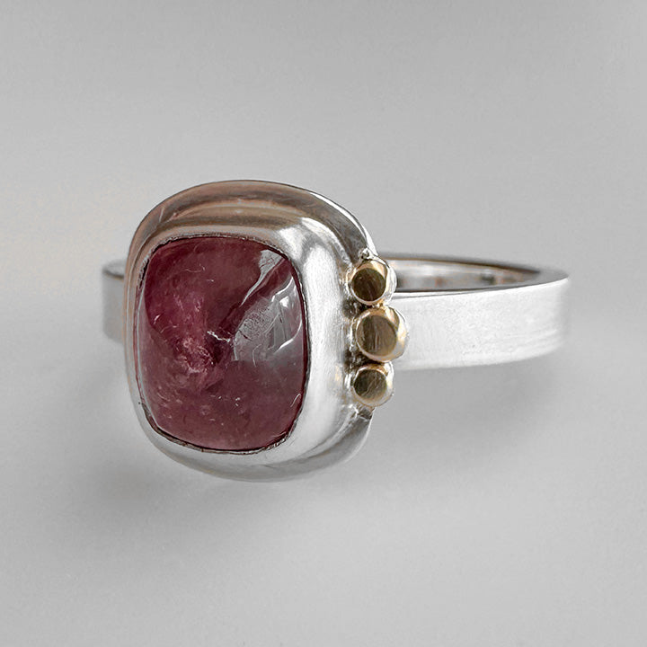 Pink Tourmaline Aura Ring