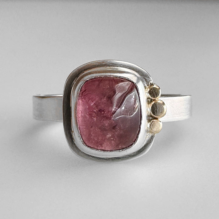 Pink Tourmaline Aura Ring