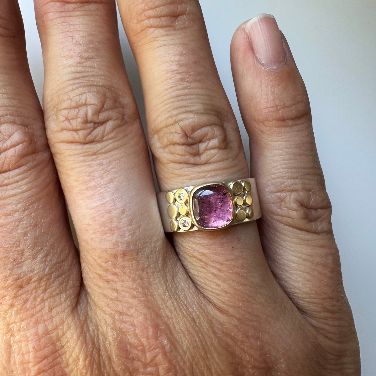 Pink Tourmaline Aura Stacker