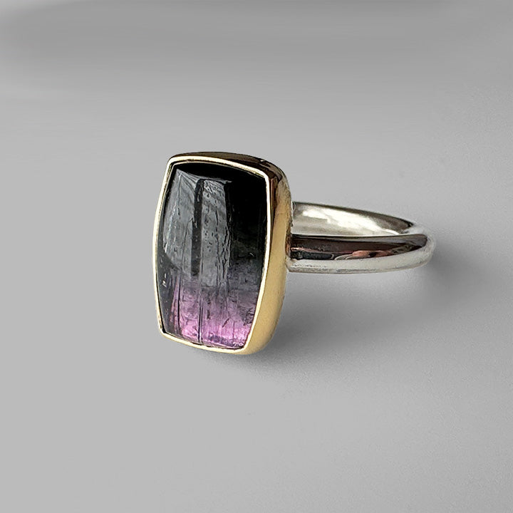 Purple and Black Tourmaline Ring