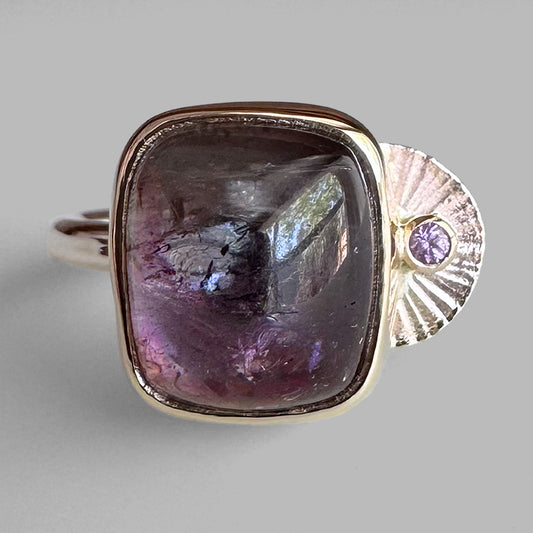Purple Tourmaline Guppy Ring