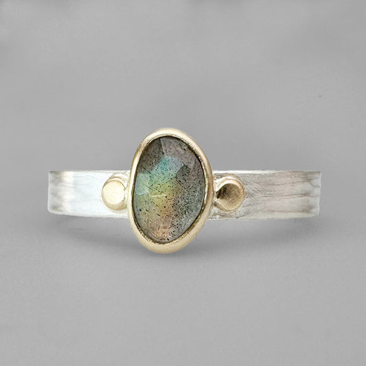 Rainbow Labradorite Aura Ring