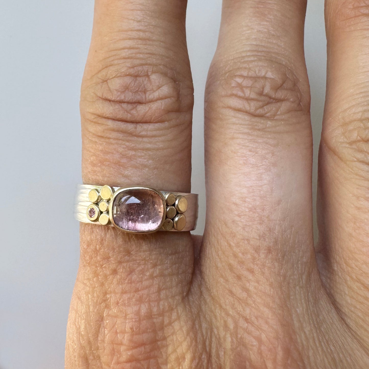 Rose Pink Tourmaline Aura Stacker