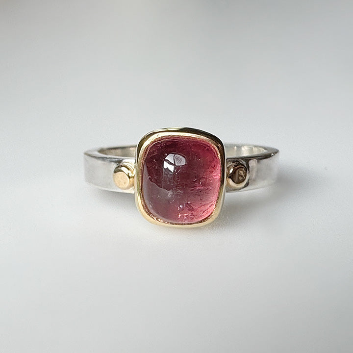 Petal Pink Tourmaline Aura Ring