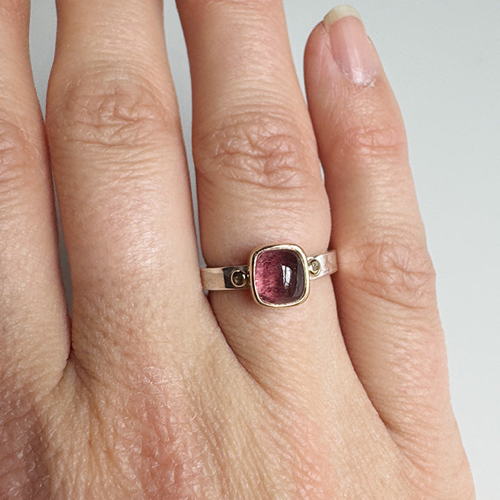 Petal Pink Tourmaline Aura Ring