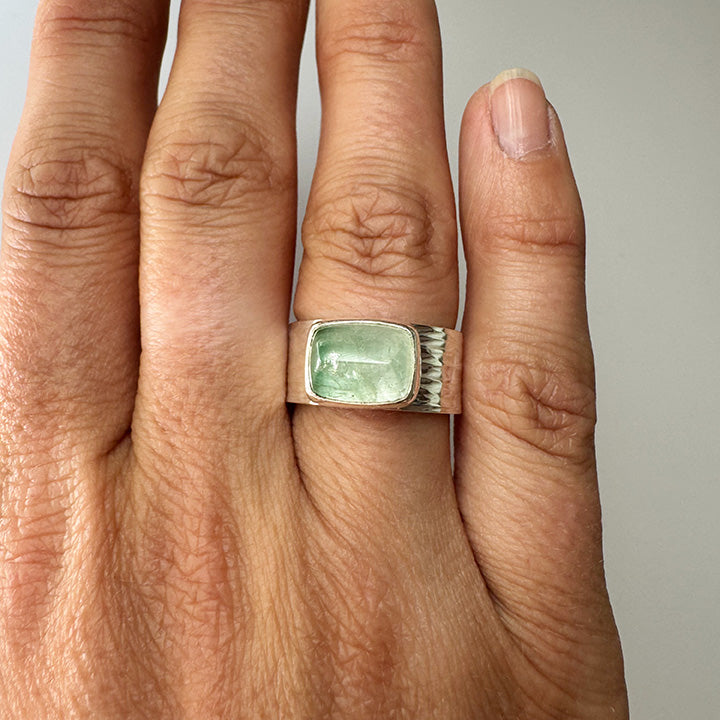Sea Foam Green Tourmaline Ring
