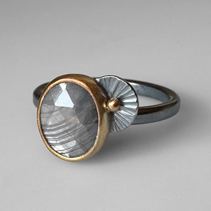 Silver Sapphire Guppy Ring