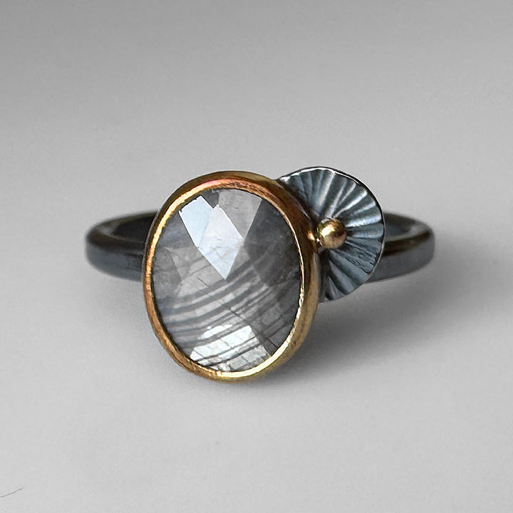 Silver Sapphire Guppy Ring