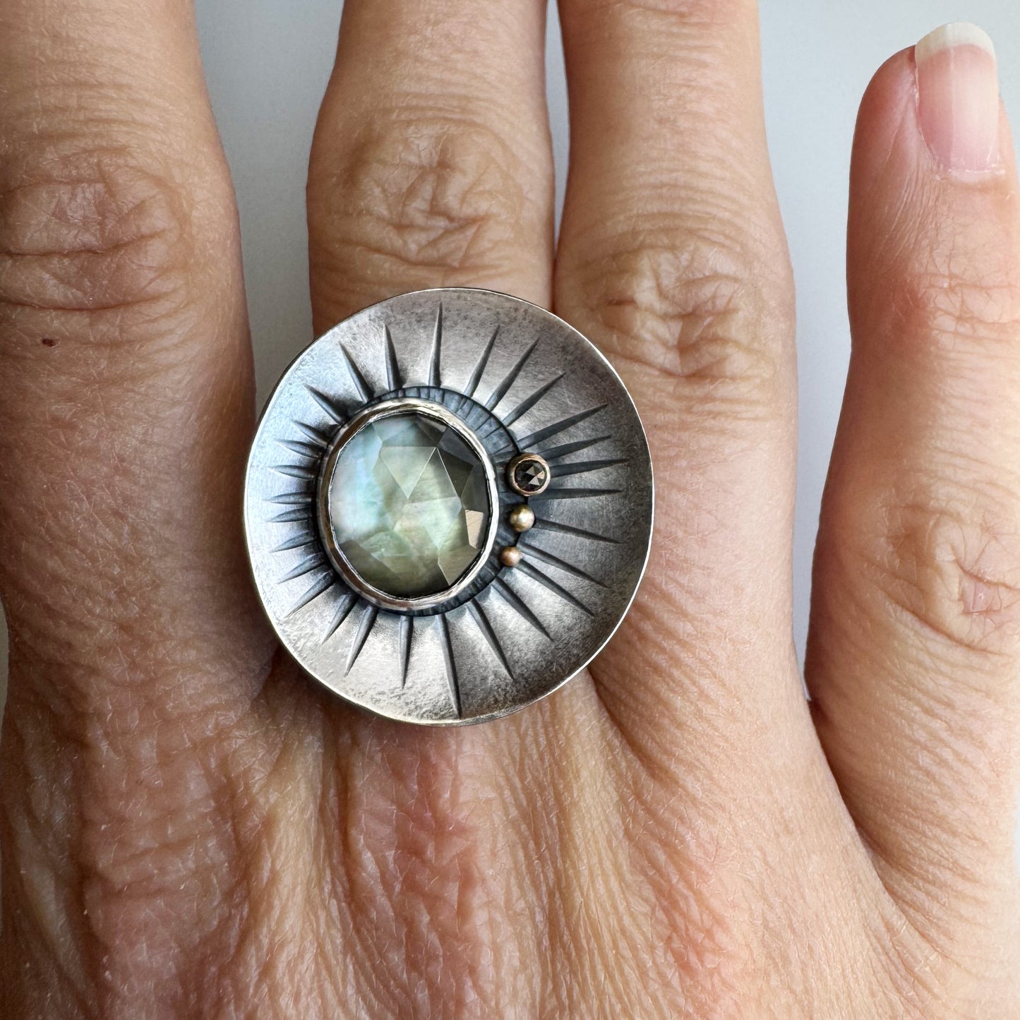 Tahitian Mother of Pearl North Star Ring