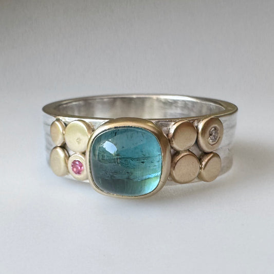 Teal Tourmaline Aura Stacker