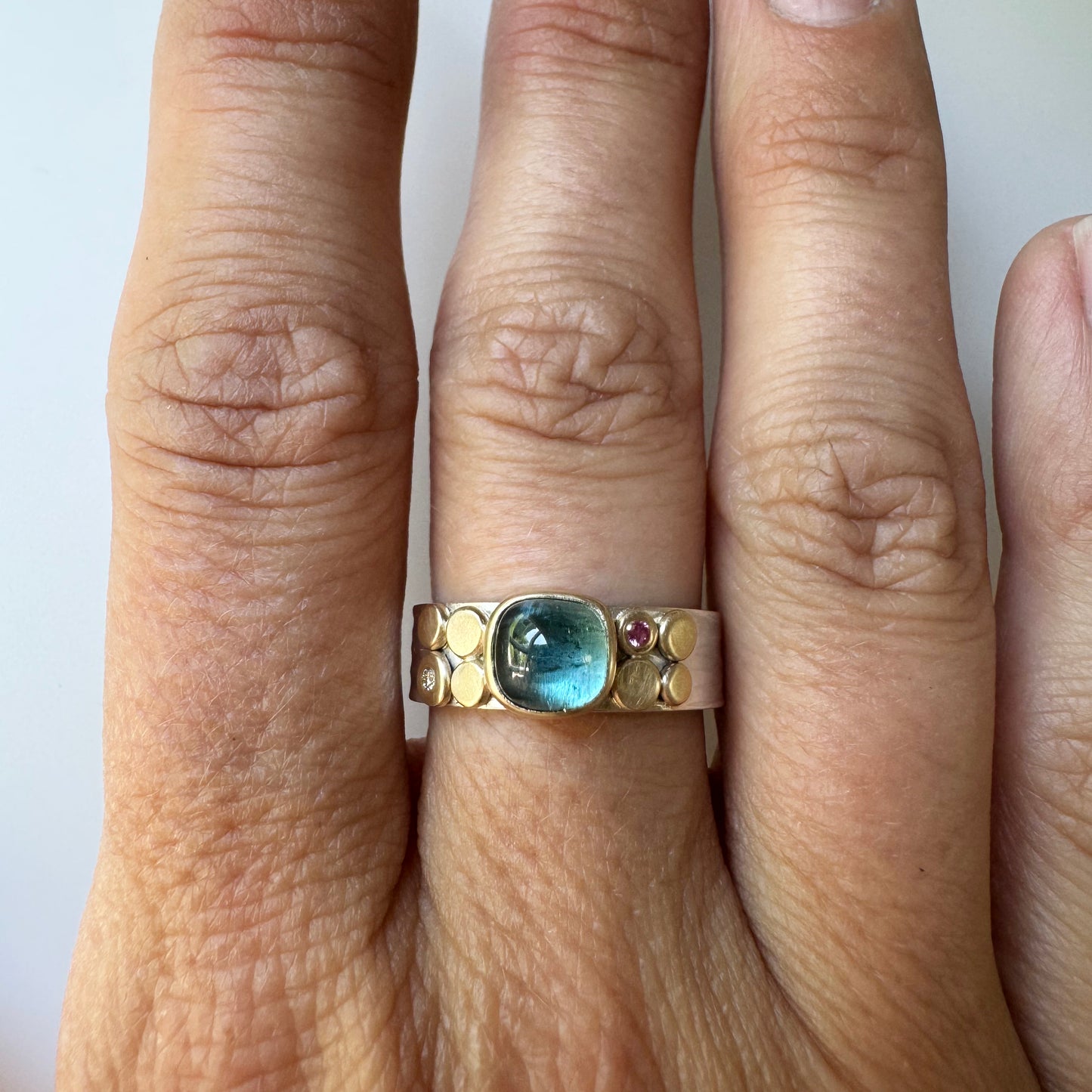 Teal Tourmaline Aura Stacker
