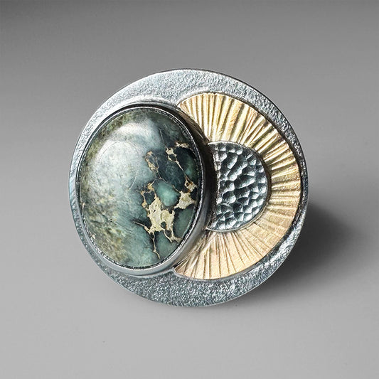 Turtle Back Variscite Meadow Ring