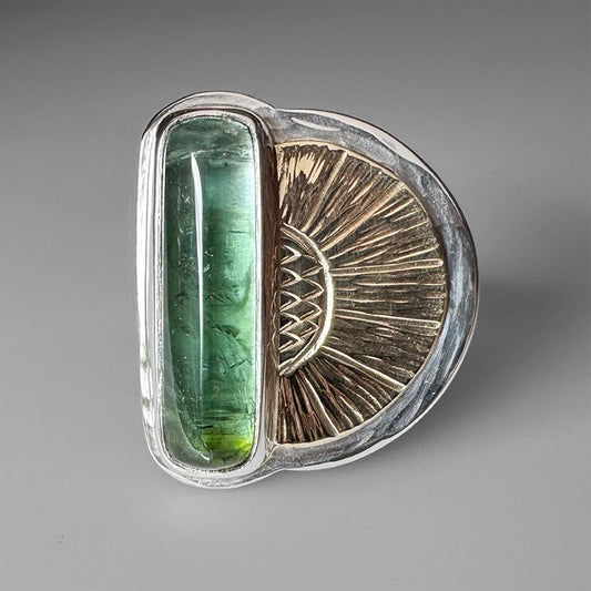 Green Tourmaline Meadow Ring